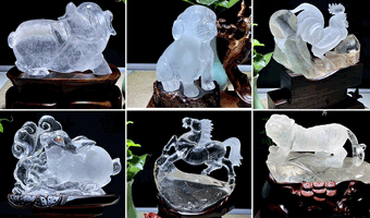 天然水晶動物彫刻品